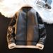 Clothing Men's Fur Leather Suede Plush And Thickened Motorcycle Clothing, Winter Trendy Loose Jacket, Lambskin Top_viptrois.com