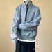 Big Zipper Stand Up Collar Hoodie For Men, Versatile For Winter High Street, Loose Fitting Top, Trendy Brand Casual Couple Jacket_viptrois.com