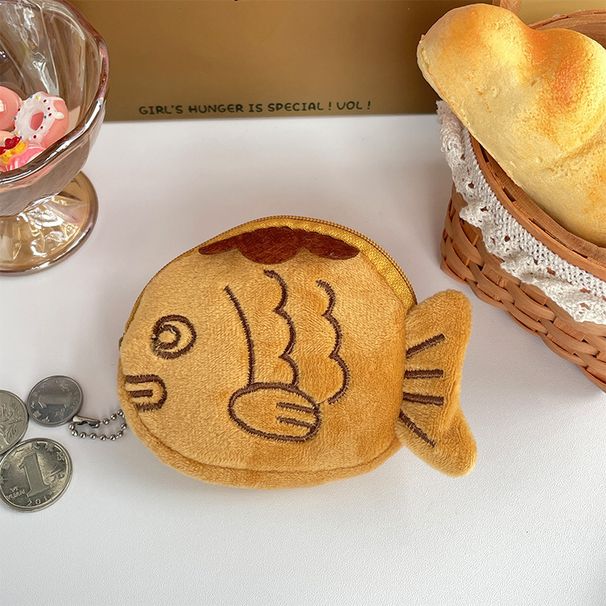 Cute Plush Taiyaki Coin Purse Earphone Lipstick Coin Data Cable Small Fish Bag Keychain Pendant Wholesale_viptrois.com