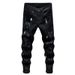 Men's Clothing Ripped Patch Jeans Spring And Autumn New Trendy Brand Black High Street Versatile Slim Fit Skinny Casual Trousers_viptrois.com