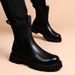 Martin Boots Men's Korean Chelsea Boots Men's Heightening Cigarette Boots High Top Leather Boots_viptrois.com