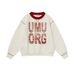 Street Style Letter Print Crew Neck Sweatshirt Loose Fit Men's Spring Autumn Vibe Trendy Brand American Color Block_viptrois.com