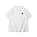 Summer American Men's T-shirt Trendy Round Neck Simple Left Chest Badge Offset Cotton Loose Short Sleeve_viptrois.com