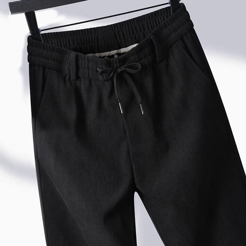Men's Clothing Thick Casual Pants All Match Loose Breathable Straight Stretch Sports Pants_viptrois.com