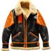 Suitable For All Seasons Winter 2025 Leather Men's Jacket Color-Block Sheepskin Thickened Coat_viptrois.com