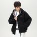 Men's Clothing Houndstooth Contrast Lining Hooded Sweatshirt Men's Autumn Heavy Retro Short Wide Trendy Brand Zipper Cardigan Jacket Coat_viptrois.com