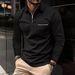 Men's Clothing Long Sleeved Polo Shirt Zipper Pocket Men's Sports Long Sleeved Tops Men_viptrois.com