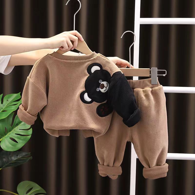 Mother & Kids Children's Spring Long Sleeved Stylish Casual Cartoon Two Piece Suit Trendy_viptrois.com