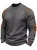Cross-Border Foreign Trade New Hot Selling Long Sleeve Waffle Round Neck Top Sports Casual Men's T-Shirt_viptrois.com
