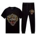 Men's Clothing One piece drop shipping new men's suit hot diamond tiger head summer mercerized cotton t shirt men's short sleeved trousers_viptrois.com