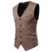 Men's British-style Herringbone Single-breasted Vest, Men's Suit Vest, Business Casual_viptrois.com