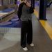 Men's Clothing drape straight casual pants men's autumn and winter cleanfit long pants Korean version loose wide leg pants_viptrois.com