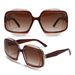 Polygonal Large Frame Sunglasses - Gradient Black Frame (European & American Style, UV Protection)_viptrois.com