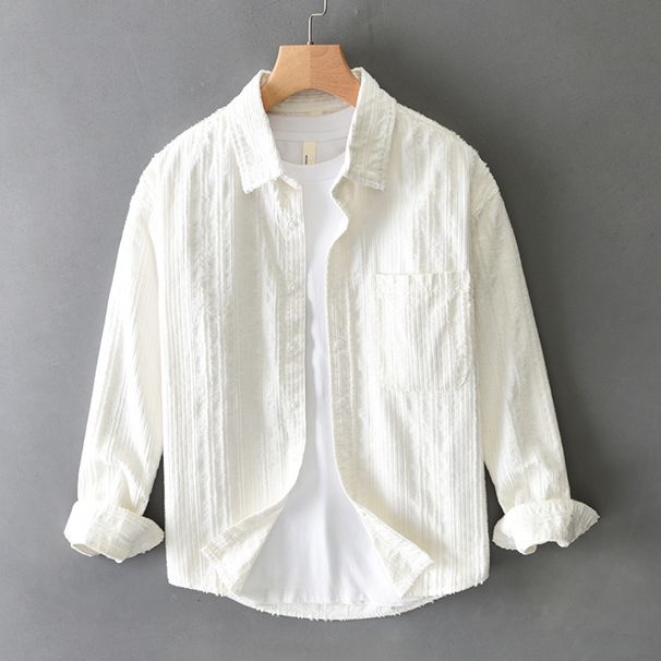 Nordmann Retro Striped Long Sleeve Casual Autumn Winter New Youth Shirt Men's Trendy Versatile Top_viptrois.com
