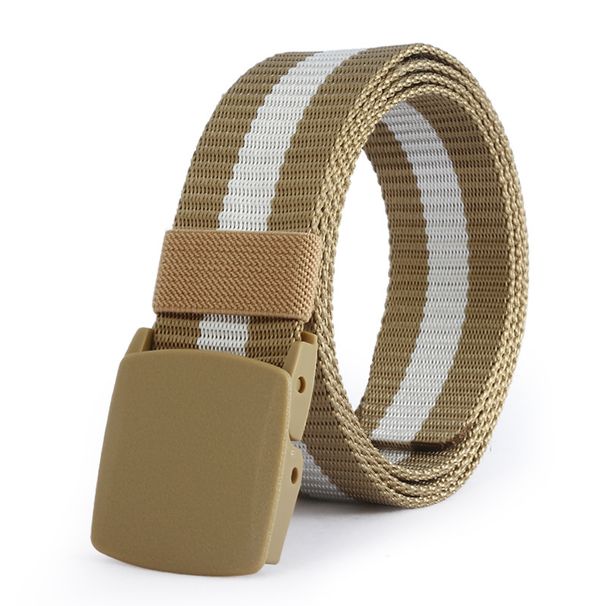 Environmentally friendly plastic buckle nylon belt men's and women's outdoor leisure quick-drying braided belt_viptrois.com
