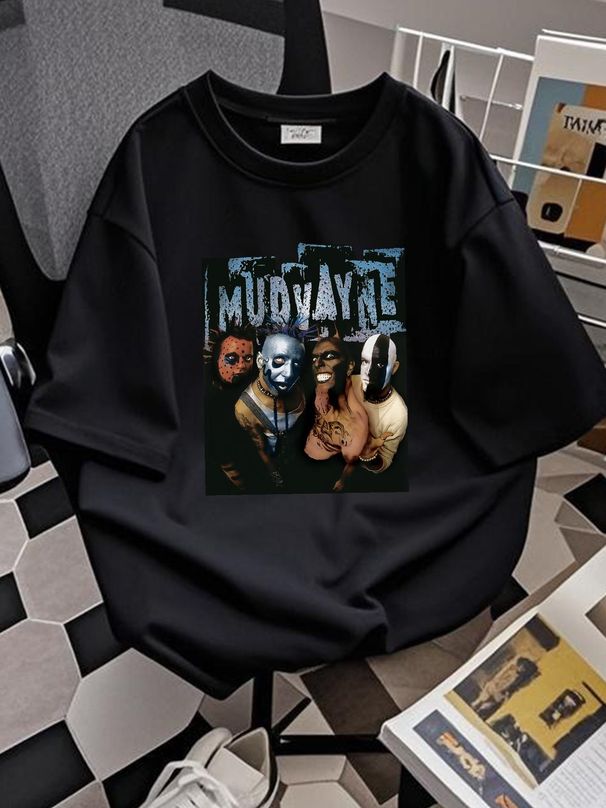 VTG 2001 Y2K Mudvayne Band Black Concert Tour Graphic T-Shirt Size XXL L.D. 50 Graphic Homme Stylish Versatile Breathable Slightly Soft Stretched_viptrois.com