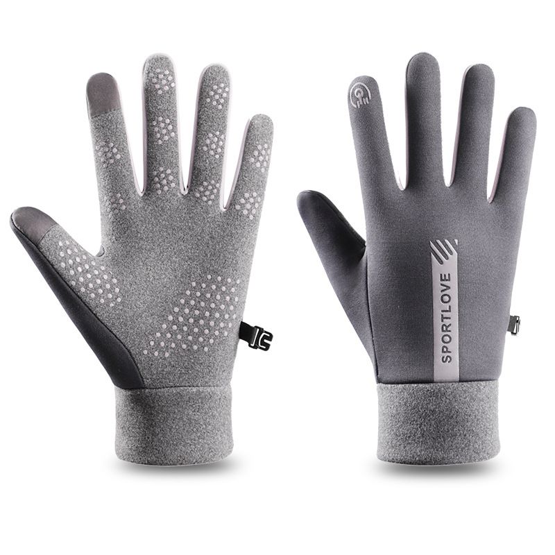 Men's Gloves Cycling gloves in winter, windproof, waterproof, plush, warm, touch screen, autumn and winter outdoor sports, driving electric vehicles_viptrois.com