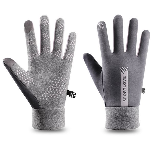 Men's Gloves Cycling gloves in winter, windproof, waterproof, plush, warm, touch screen, autumn and winter outdoor sports, driving electric vehicles_viptrois.com