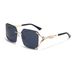 Men's Sunglasses Frameless Sunglasses For Women, High End Square Oversized Metal Leopard Head Anti Ultraviolet Sunglasses_viptrois.com