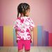 Mother & Kids INS Girls Summer Sportswear Heart Shaped Tie Dye Drop Shoulder Print T Shirt Short Sleeved Leggings Casual Suit_viptrois.com