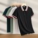 Men's Clothing Summer Men's Short Sleeved Polo Shirt Business Casual Jacquard Lapel T Shirt Ice Silk Breathable Casual All Match Polo Shirt_viptrois.com