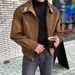 Men's Clothing Men's Autumn And Winter Fashion Brand Suede Short Style Jacket Simple European And American Style Jacket Cotton Coat_viptrois.com