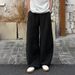 Men's Summer Thin Tencel Cotton Linen Casual Trousers Breathable Loose Plus Size Wide Leg Long Trousers Old Fashion Style_viptrois.com