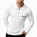 Men's Clothing Stand Collar Base Layer Golf Shirt Long Sleeve Casual Top - Breathable & Comfortable Polyester Blend For Sports & Daily Wear_viptrois.com