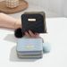 Women's Embroidered Short Wallet - Double Zipper Card Holder With Wristlet Strap & Detachable Pom Pom (Wave Pattern Design, Compact & Stylish)_viptrois.com
