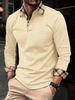 Spring Men's Long Sleeve Polo Shirt Cuff Casual Top Lapel Clothing European Size S-3XL_viptrois.com