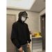 Men's Clothing Gray plus velvet thickened sweater hooded silhouette jacket deconstructed splicing solid color short hoodie for men and women_viptrois.com