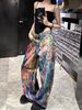 Men's Clothing High Street 3D Digital Printing Rainbow Oil Painter Loose Straight Jeans Unisex Trend_viptrois.com