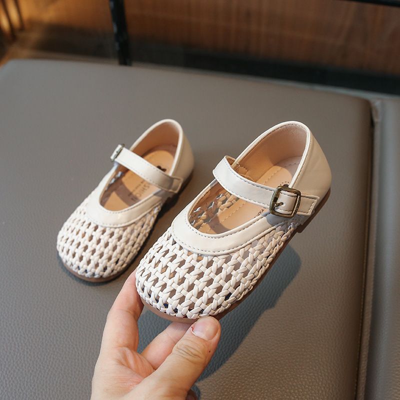 Children's Shoes Summer New Style Girls Small Medium And Large Children's Solid Color Versatile Closed Toe Sandals Trend_viptrois.com