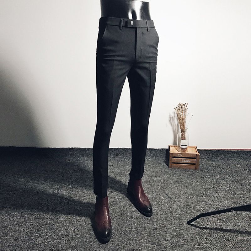 Men's Clothing Slim Fitting Suit Trousers Spring And Autumn Casual Trousers Handsome Slim Fit Bottoms_viptrois.com