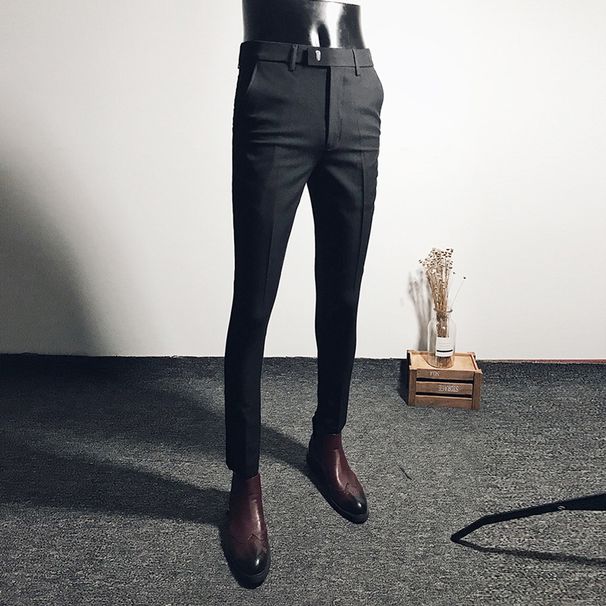Men's Clothing Slim Fitting Suit Trousers Spring And Autumn Casual Trousers Handsome Slim Fit Bottoms_viptrois.com