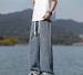 Men's Washed Wide-Leg Jeans – Streetwear Essential, Spring/Summer Loose Straight Fit Denim Pants In Vintage Wash_viptrois.com