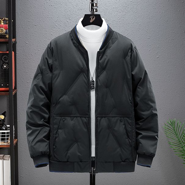 American Stand Collar Baseball Cotton Coat Men Winter Simple Flight Mountain Style Warm Thickened Jacket_viptrois.com