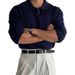 Men's Oversized Knit Polo Shirt V-Neck Long Sleeve Business Casual T-Shirt Lightweight Stretch Fabric Black White Navy Gray S-2XL_viptrois.com
