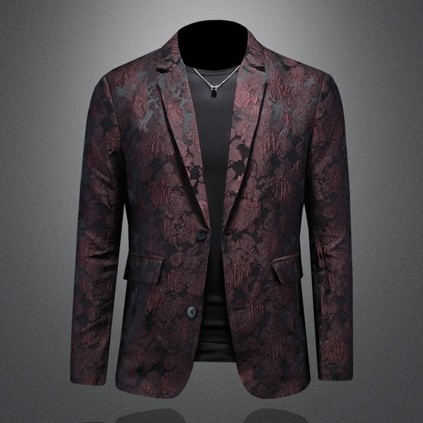 Men's Clothing New Trend Fashion Men's Casual Suit Slim Print Suit Large Size Single Suit Jacket_viptrois.com