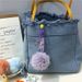 Bag Charm Creative Cute Fur Ball Flower Keychain Small Fresh Colorful Candy Ball Plush Bag Pendant Earphone Cover Accessories_viptrois.com