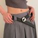 Instagram style metal circular small buckle PU decorative black niche belt for versatile use_viptrois.com