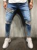 Loom European And American Hip-Hop Quality Ripped Skinny New Men's Badge Slim Fit Jeans Trendy_viptrois.com