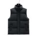Oversized Quilted Vest Sleeveless Jacket With Side Pockets Thickened Cotton Blend Anti-Wrinkle Polyester Lining Unisex Layering Essential_viptrois.com