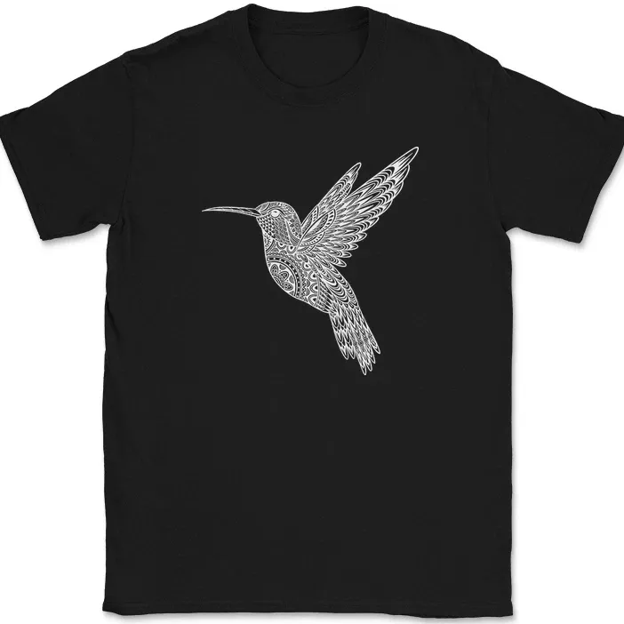 Hummingbird Mandala T-Shirt Mens Womens Tees Top Beautiful Pattern Bird Nature Gift Text Tee_viptrois.com