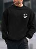 Men's Loose Casual Fashionable Classic Smiling Face Pattern Printed Round Neck Long Sleeved Sweatshirt Suitable For Autumn And Winter Wear_viptrois.com