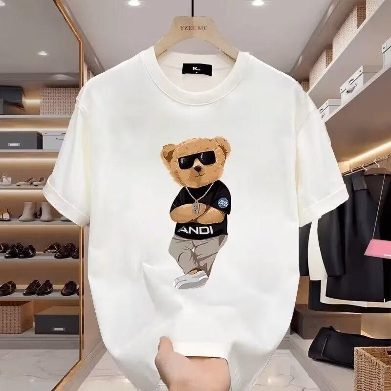 Men's Clothing Printing Loose Casual Heavy Cotton Short Sleeved T Shirt Young Men And Women All Match Tops_viptrois.com