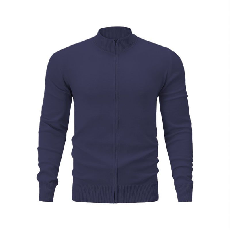Men's Clothing Autumn And Winter New Men's Clothing Hot Style Stand Collar Casual Sports Sweater Cardigan Knitted Sweater All Match Wool Sweater_viptrois.com