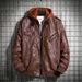 Men's Leather Hooded Jacket, PU Leather Winter Coat, Teen Jackets, Men's Leather Motorcycle Coat, Harajuku_viptrois.com