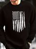 Men's Loose Casual Fashionable American Flag Print Round Neck Long Sleeved Pullover Hoodie For Autumn And Winter_viptrois.com