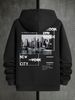 Men's Autumn/Winter Casual Fashion Loose Hoodie New York City Pattern Print Warm Long Sleeve Hoodie Sweater_viptrois.com
